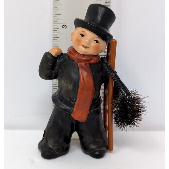 VTG Goebel Chimney Sweep Figurine 3.5 inch TMK-5 Red Ladder Brush Top Hat Boy - Picture 8 of 9